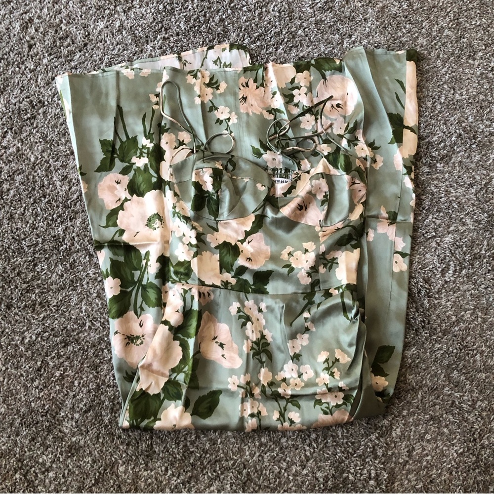 Reformation Marguerite Silk Dress - Tarragon - Picture 5 of 12